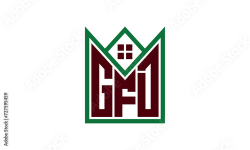 GFD initial letter real estate builders logo design vector. construction ,housing, home marker, property, building, apartment, flat, compartment, business, corporate, house rent, rental, commercial photo