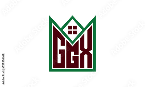 GGX initial letter real estate builders logo design vector. construction ,housing, home marker, property, building, apartment, flat, compartment, business, corporate, house rent, rental, commercial photo