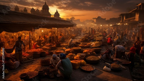 Vibrant Market at sunset.