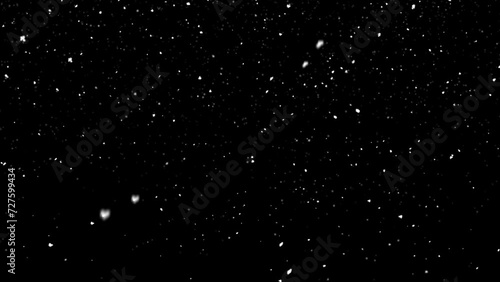 falling snow flakes on a black background  photo