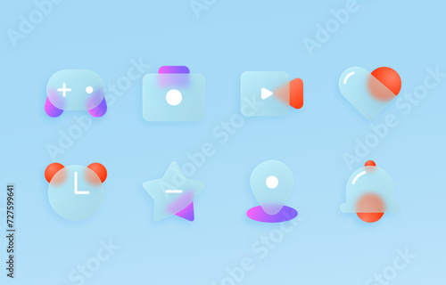 Modern Glassmorphism Phone Icon Collection