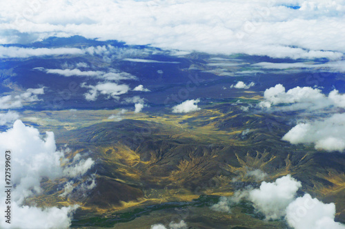 Aerial view of great topography near The Himalayas