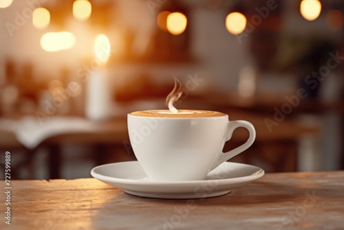 White Coffee Mug with Steam