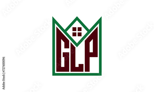 GLP initial letter real estate builders logo design vector. construction ,housing, home marker, property, building, apartment, flat, compartment, business, corporate, house rent, rental, commercial