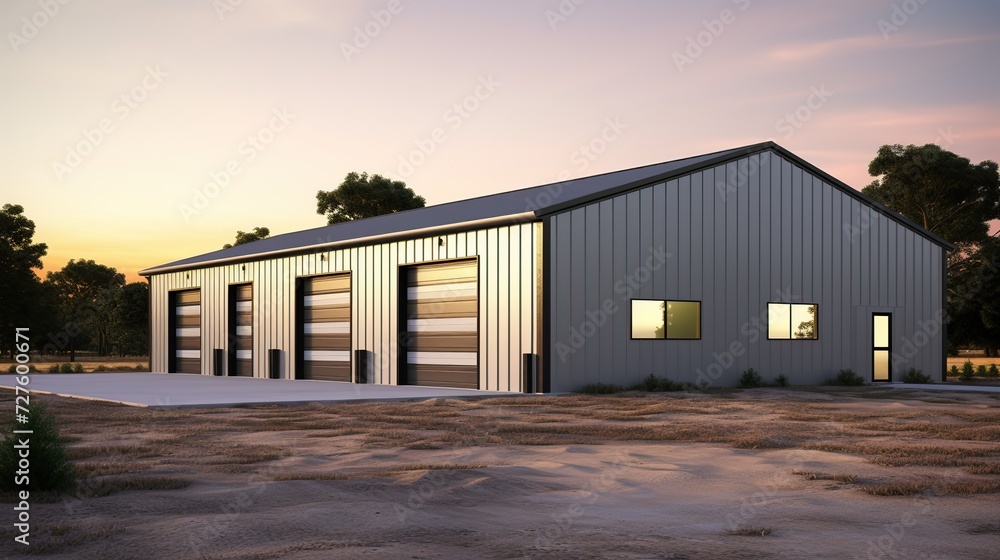 Straight_Wall_Steel_Commercial_Garage_Building ai generated Straight_Wall_Steel_Commercial_Garage_Building ai generated