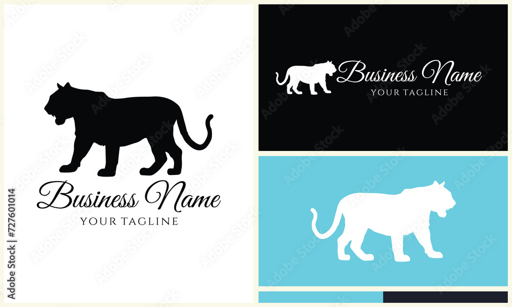 silhouette vector tiger logo template