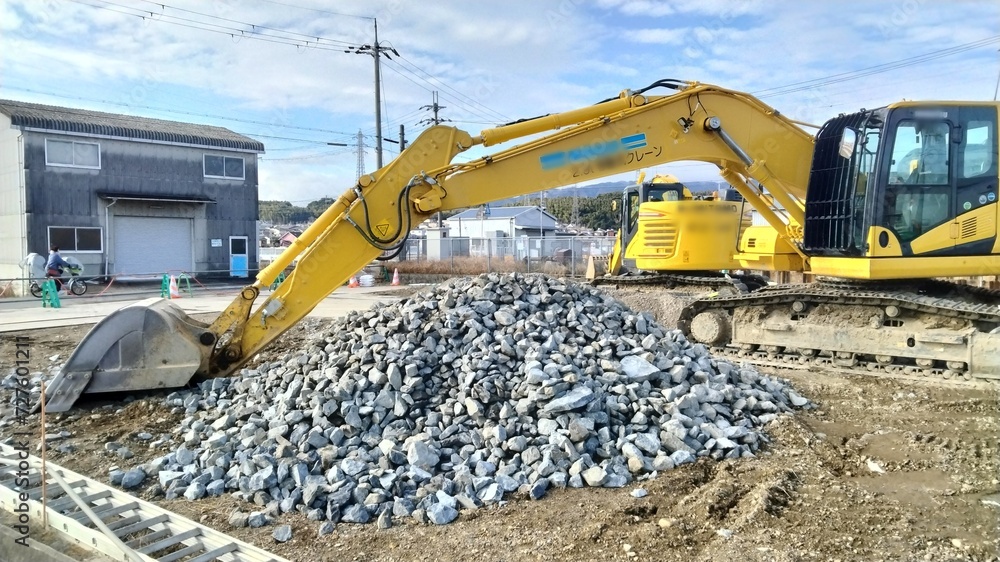 Obraz premium Land development using converted rice fields, Kyoto, Japan