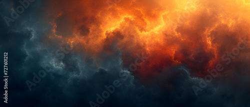 Vibrant Orange and Yellow Clouds Fill the Sky