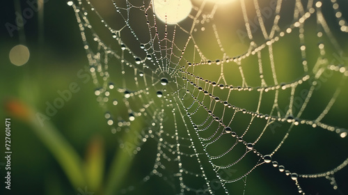 spider web with dew drop