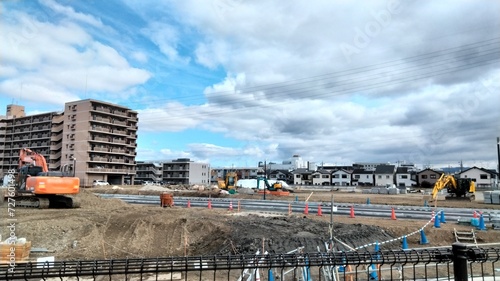 Land development using converted rice fields, Kyoto, Japan © 写 写