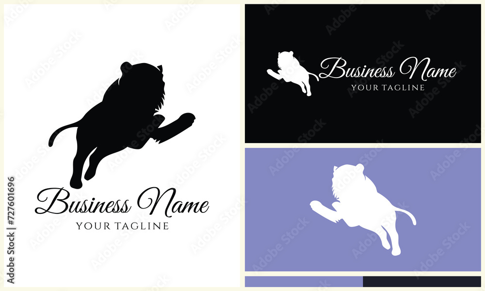 silhouette vector tiger logo template