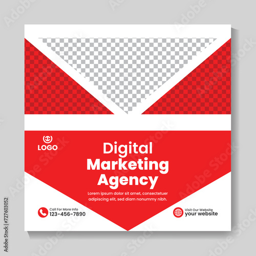 Creative modern digital marketing agency social media post design corporate business square web banner template