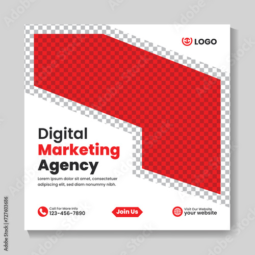 Creative digital marketing agency social media post design corporate business square web banner template
