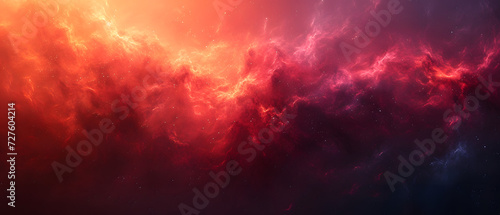 Red and Blue Background With Clouds and Stars