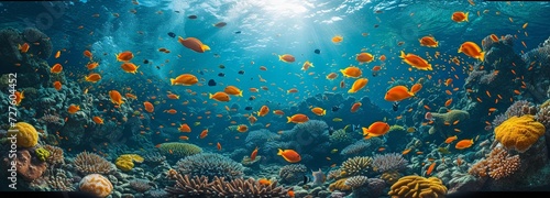 Wonderful fish and coral reef © tongpatong