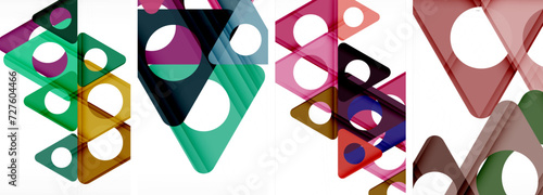 Abstract background set featuring captivating triangles. Harmonious blend of geometry and style, these designs bring modern flair