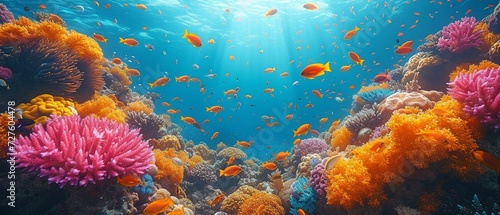 Wonderful fish and coral reef © tongpatong