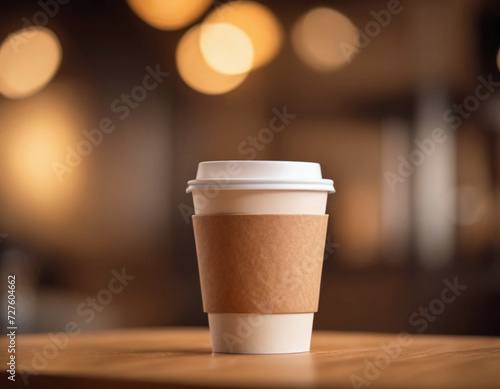 Coffee on the go disposable coffee cup mockup template