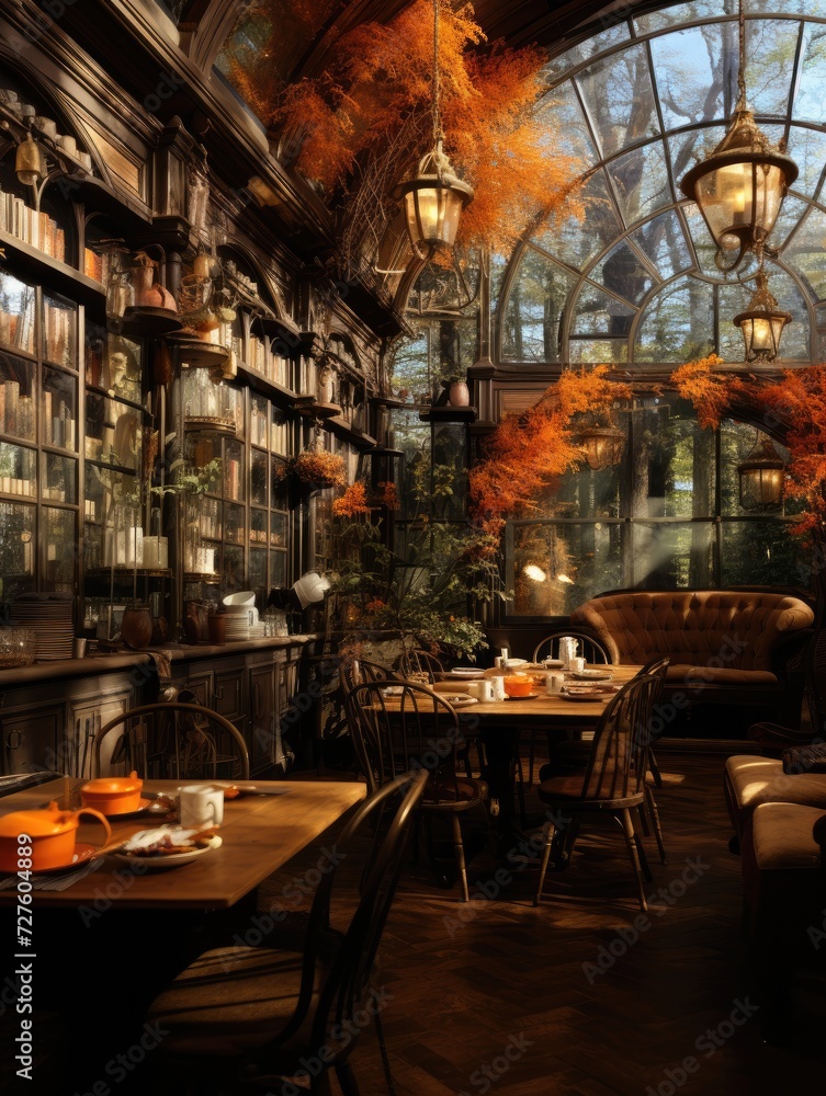 _Cozy_Coffee_Shop_Ambience_with_lake UHD Wallpaper