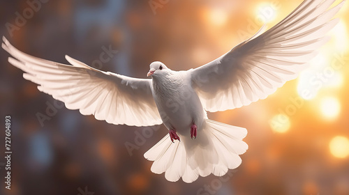 white dove flying in the sky © GALAGAMUWAGE