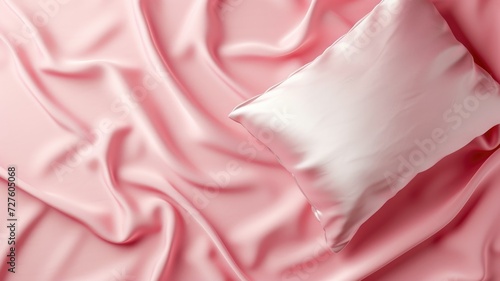 Wallpaper Mural Soft pink satin pillow with elegant folds on a silky background Torontodigital.ca