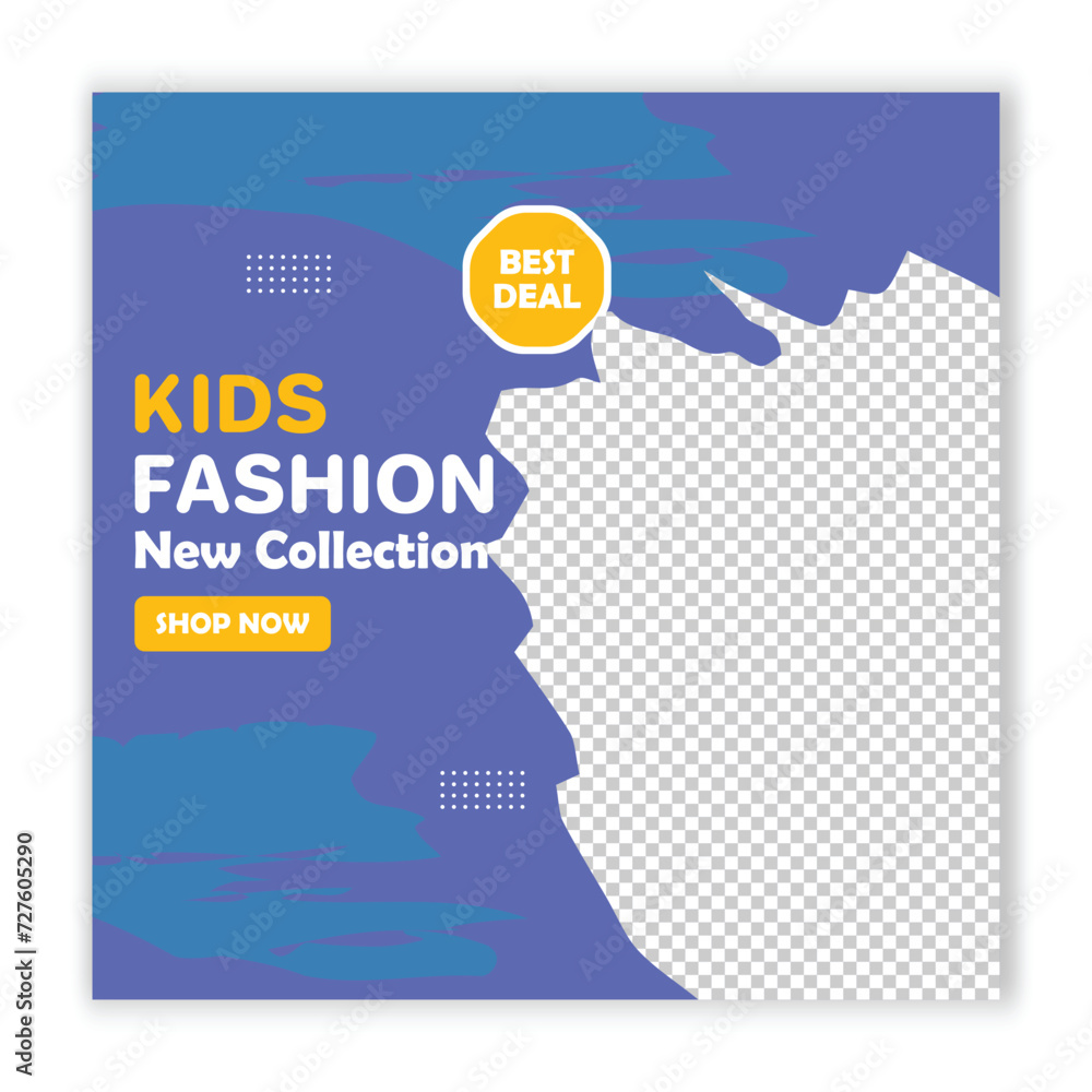 Baby Fashion New Collection ,baby clothes, baby fashion social media and banner ,web banner post design