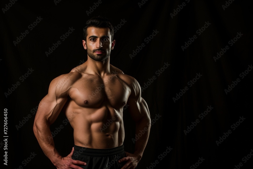 Muscular man showing his physique