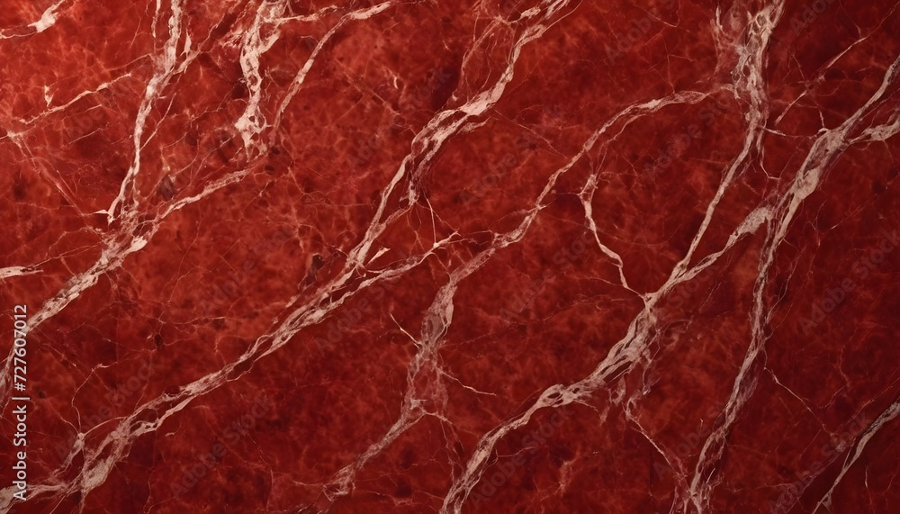 Fototapeta premium Red shades marble texture macro, few white veins