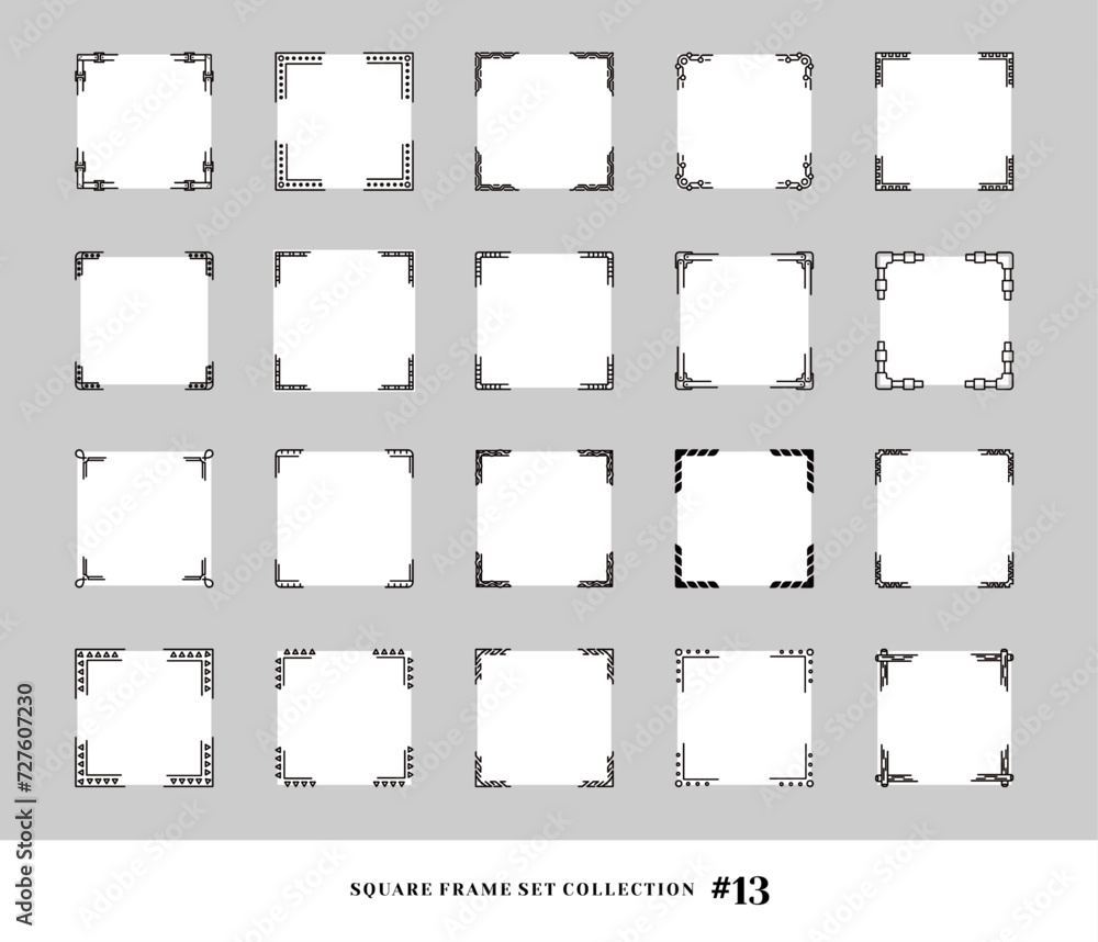 Decorative Line Frames Borders Corner Borders Vector set Vintage ...