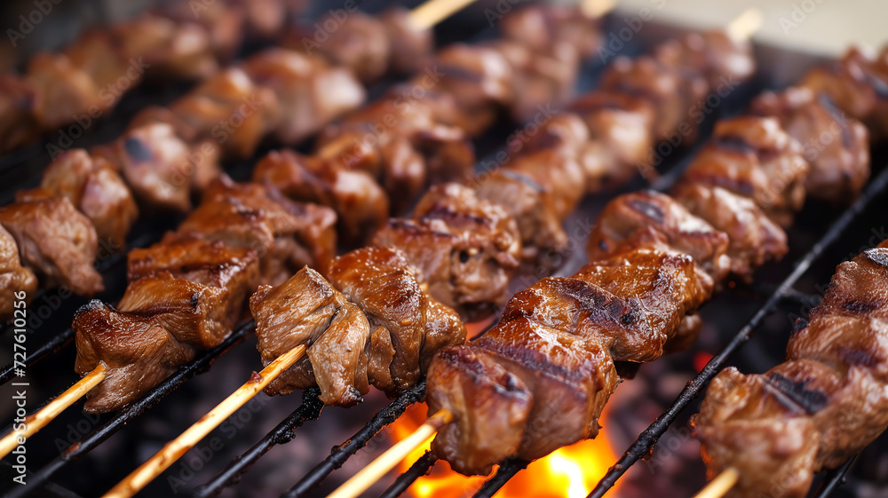 barbecue beef skewers grilled meat kabobs
