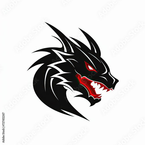 Wallpaper Mural E-sport logo dragon, isolated on white,  dragon icon, dragon head, suitable for sticker etc Torontodigital.ca