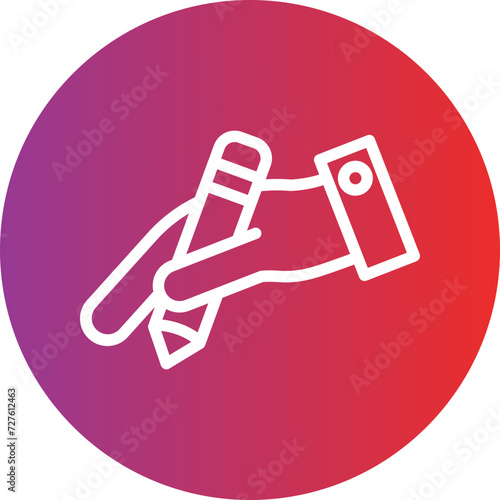 Hand And Pencil Icon Style