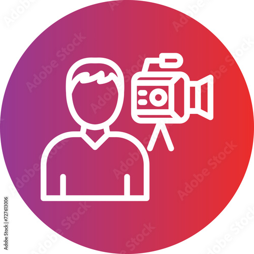 Camera Operator Male Icon Style