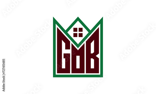GOB initial letter real estate builders logo design vector. construction ,housing, home marker, property, building, apartment, flat, compartment, business, corporate, house rent, rental, commercial