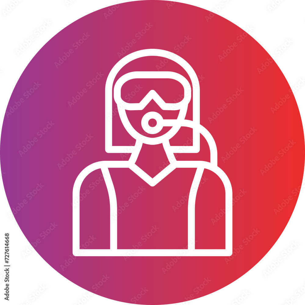 Diver Female Icon Style