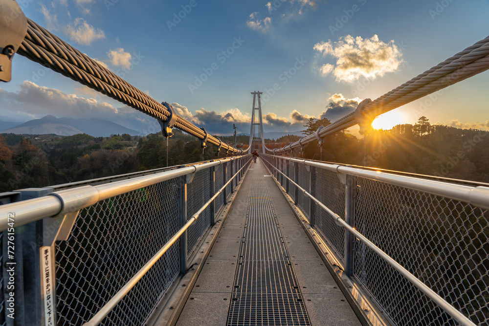 Obraz premium Kokonoe Yume Grand Suspension Bridge in Oita, Japan