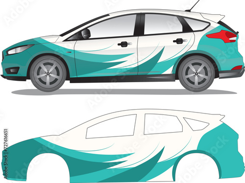 Abstract Car Decal Vector Illustration