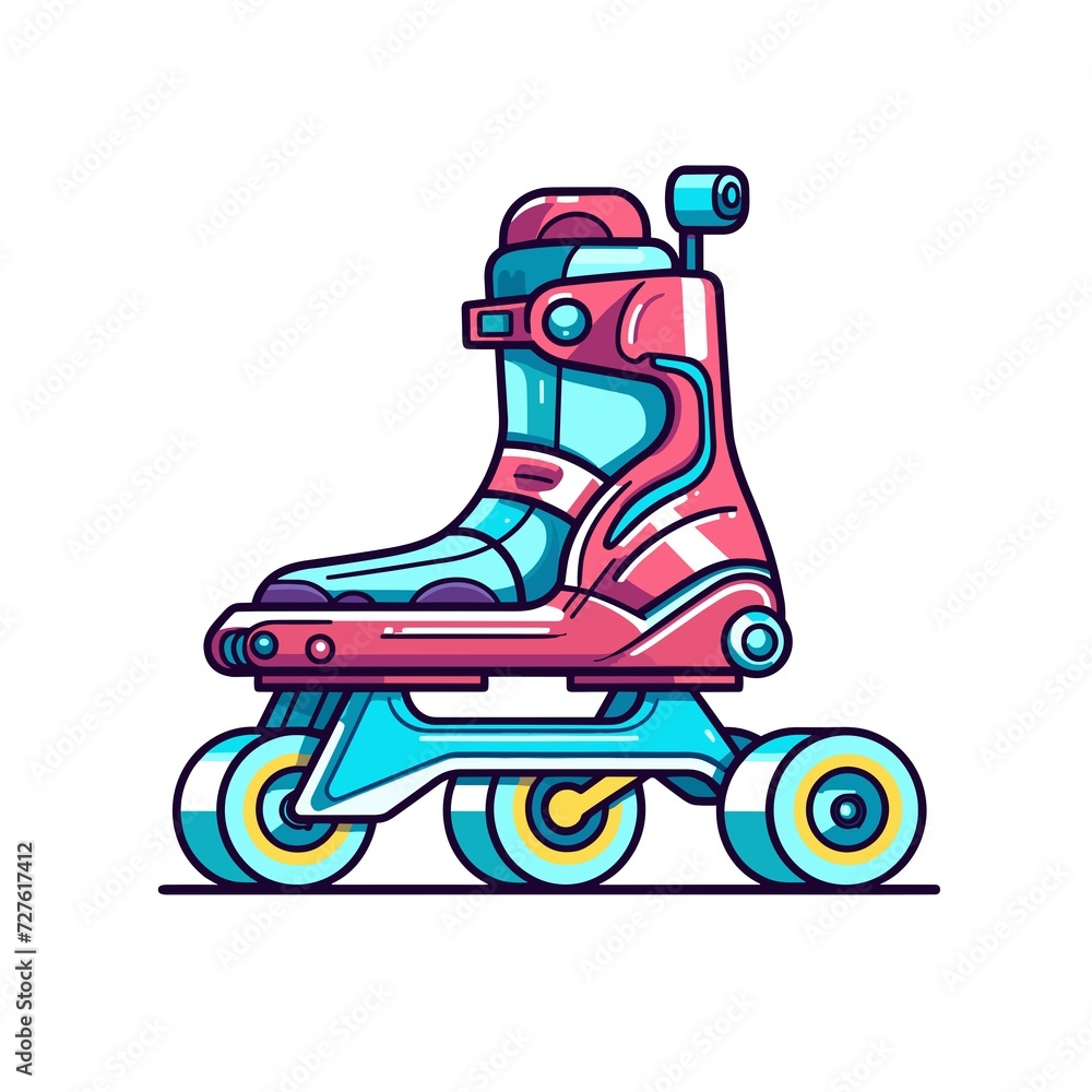 Vector roller skate cartoon icon illustration Vector roller skate cartoon icon illustration
