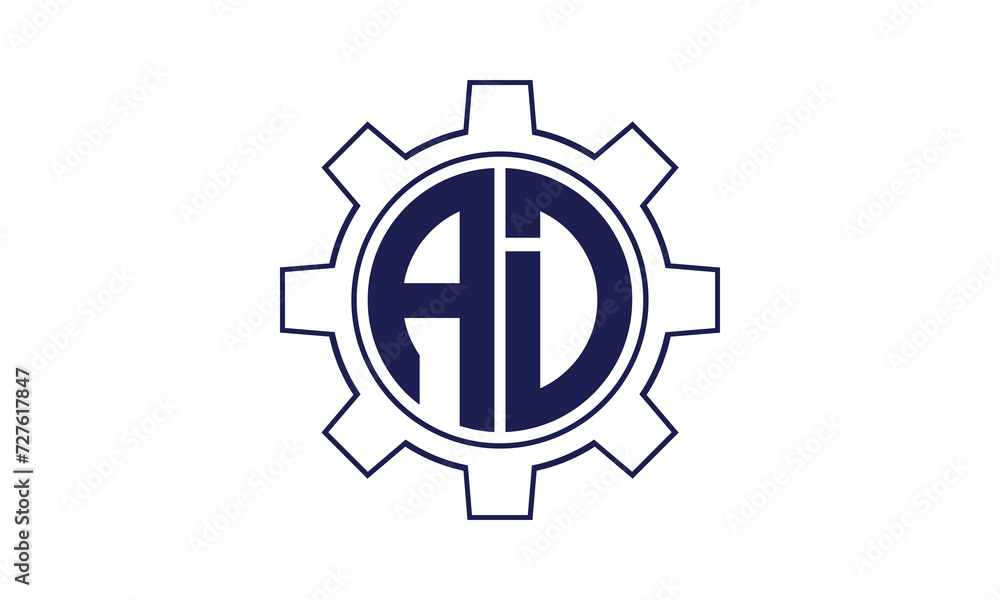 AD initial letter mechanical circle logo design vector template. industrial, engineering, servicing, word mark, letter mark, monogram, construction, business, company, corporate, commercial, geometric AD initial letter mechanical circle logo design vector template. industrial, engineering, servicing, word mark, letter mark, monogram, construction, business, company, corporate, commercial, geometric