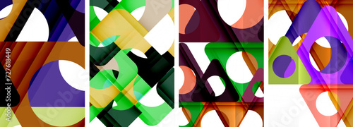 Abstract background set featuring captivating triangles. Harmonious blend of geometry and style, these designs bring modern flair