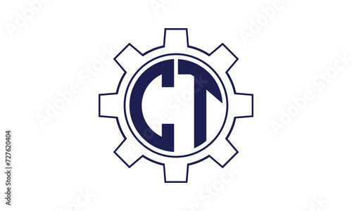 CT initial letter mechanical circle logo design vector template. industrial, engineering, servicing, word mark, letter mark, monogram, construction, business, company, corporate, commercial, geometric