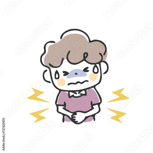 腹痛に襲われる子供