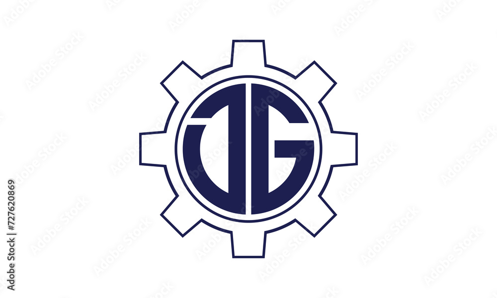 DG initial letter mechanical circle logo design vector template. industrial, engineering, servicing, word mark, letter mark, monogram, construction, business, company, corporate, commercial, geometric