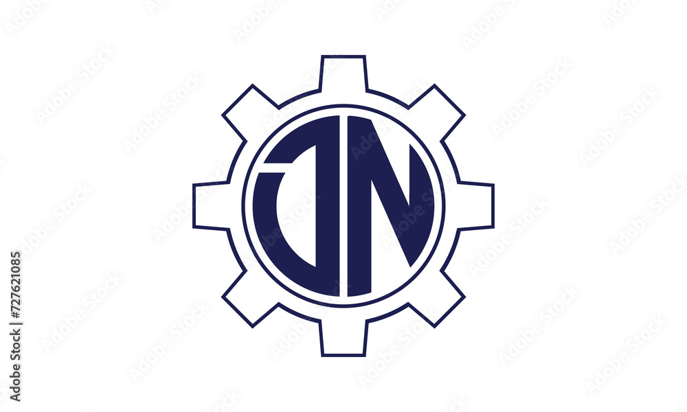 DN initial letter mechanical circle logo design vector template. industrial, engineering, servicing, word mark, letter mark, monogram, construction, business, company, corporate, commercial, geometric