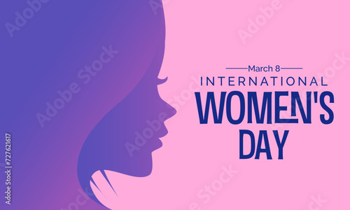International Women's Day celebrated every year of March 8, Women's right Vector banner, flyer, poster and social medial template design. © Rana
