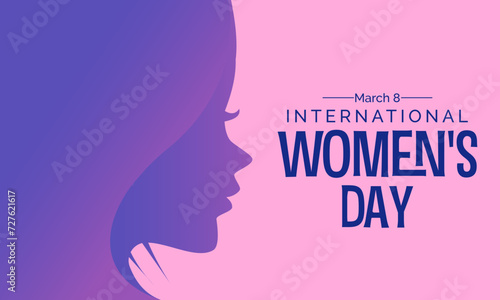 International Women's Day celebrated every year of March 8, Women's right Vector banner, flyer, poster and social medial template design.
