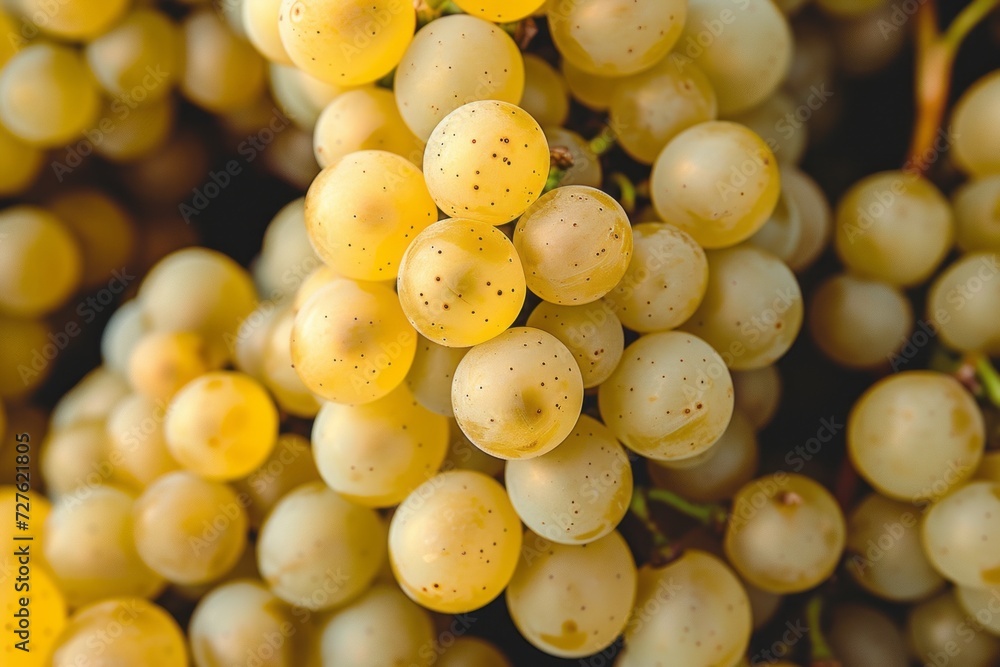 juicy yellow green grapes top view, natural background juicy yellow green grapes top view, natural background
