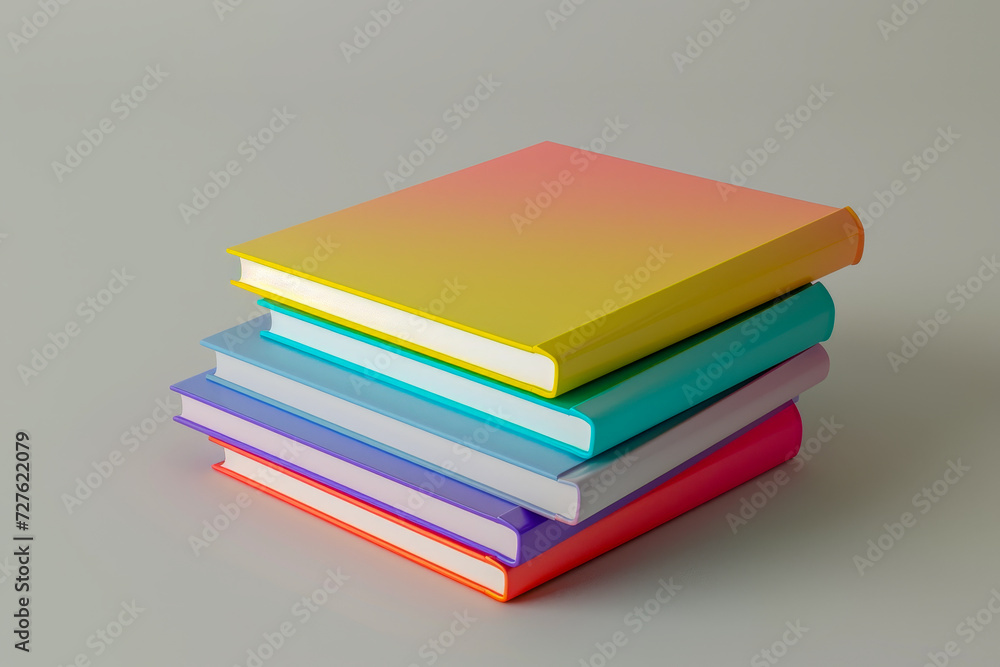 Colorful books stacked on a light background.
Colorful books stacked on a light background.