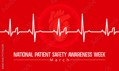National Patient Safety Awareness Week Observed every year of March, Medical Health Awareness Vector banner, flyer, poster and social medial template design.
