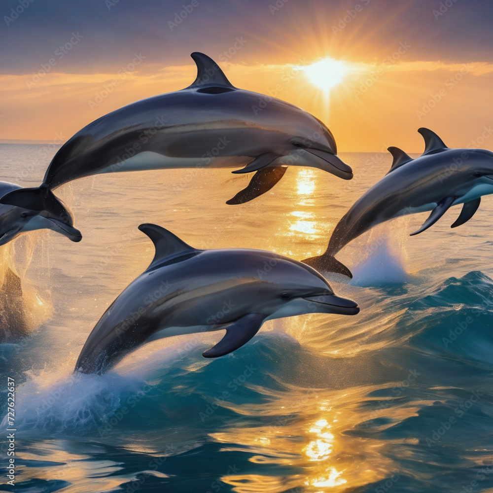 dolphins jumping into the sea dolphins jumping into the sea